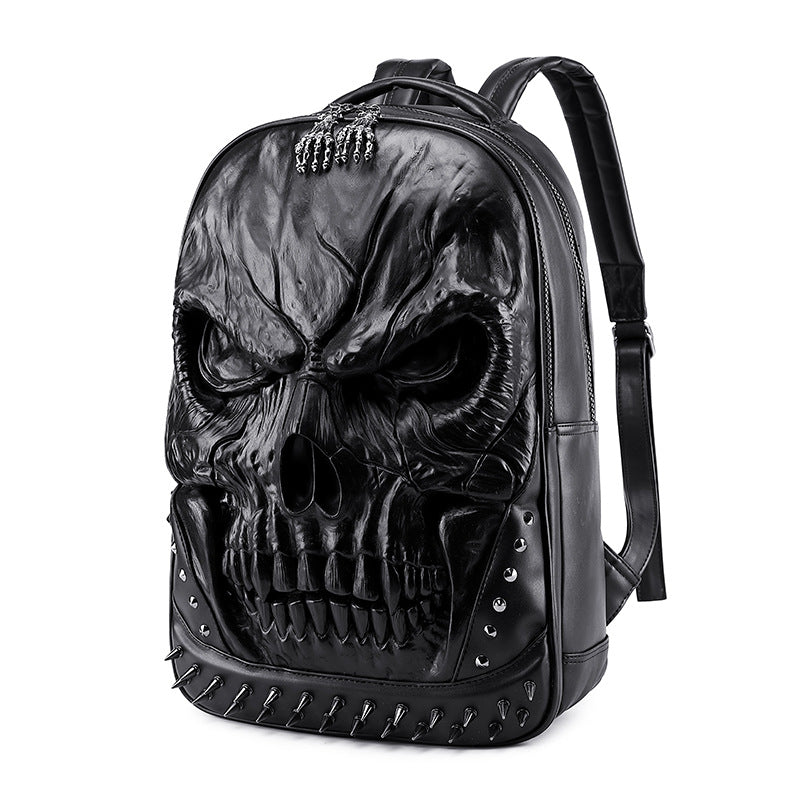 3D Embossed Skull Head Gother Punk Backpack Laptop School Halloween Bag®